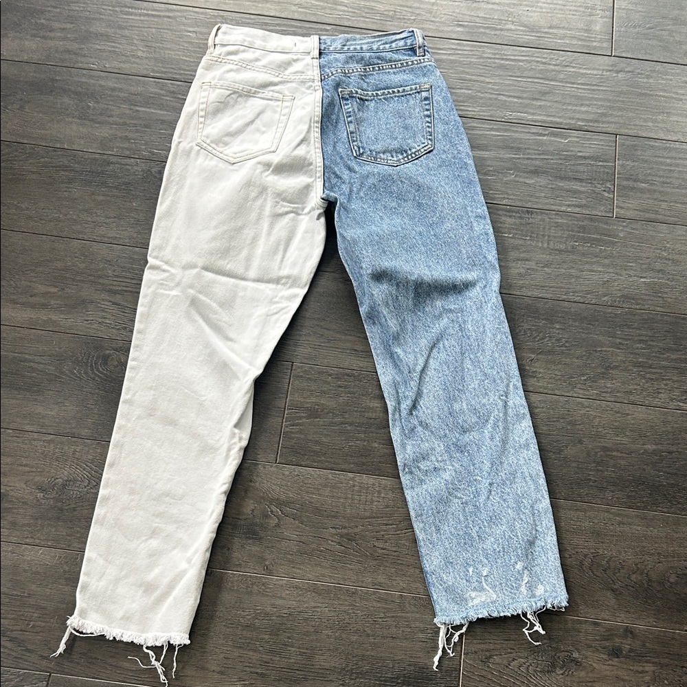 Two-Tone Blue and White Jeans - Picture 4 of 4